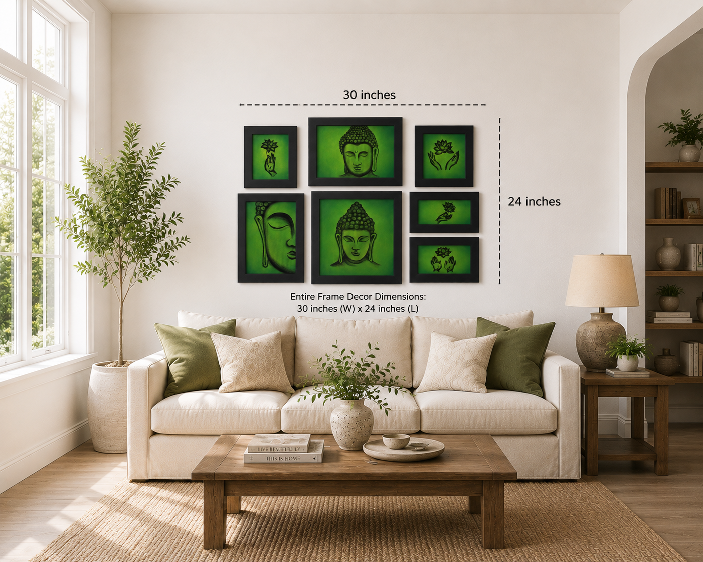 Hand Painted Buddha Art Decor Sets (Multiple Colors) 7 pcs - Image 6